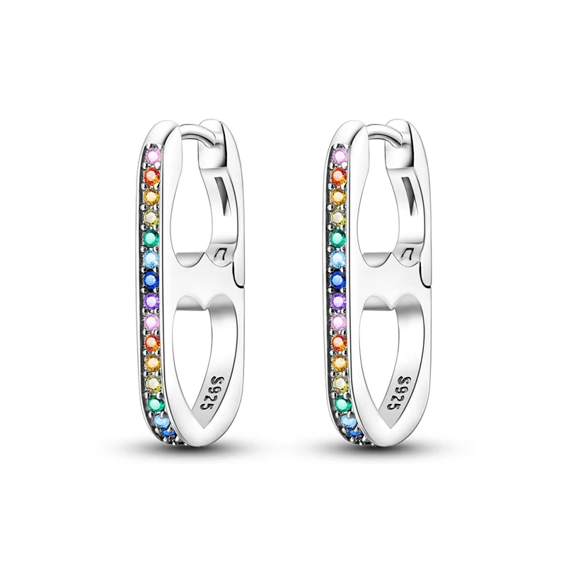 1 Paar Creolen aus 925 sterling Silber Schwarz Ohrringe Zirkonia Ohrstecker