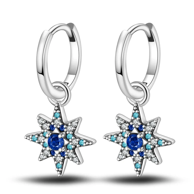 1 Paar Creolen aus 925 sterling Silber Schwarz Ohrringe Zirkonia Ohrstecker