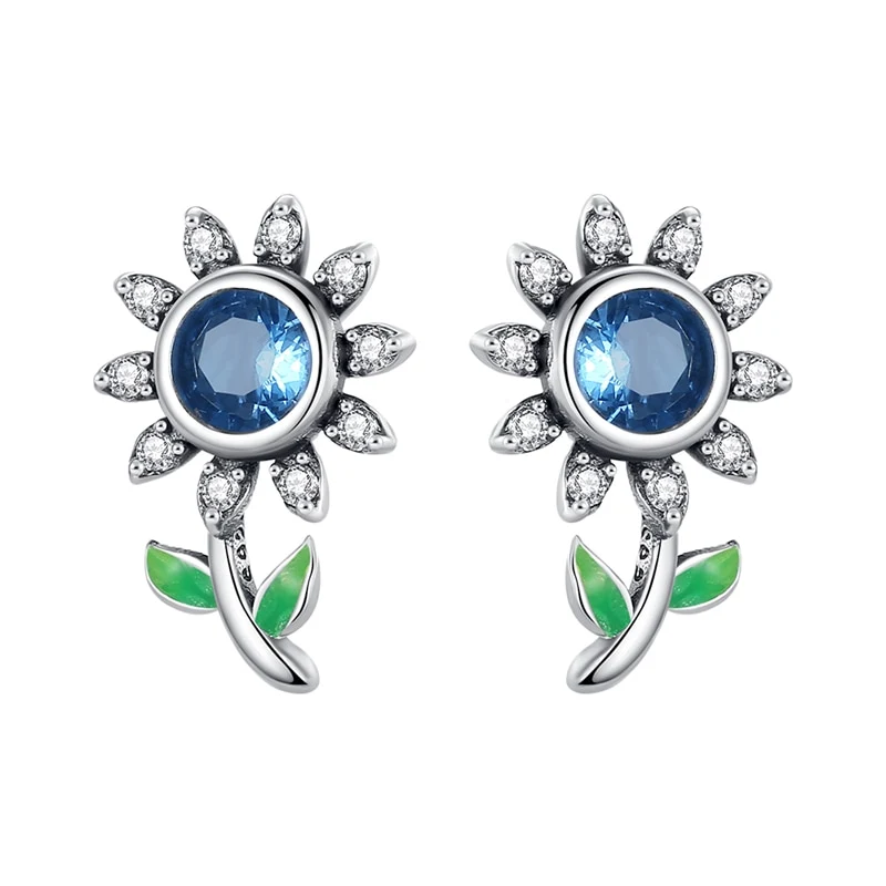 1 Paar Creolen aus 925 sterling Silber Schwarz Ohrringe Zirkonia Ohrstecker