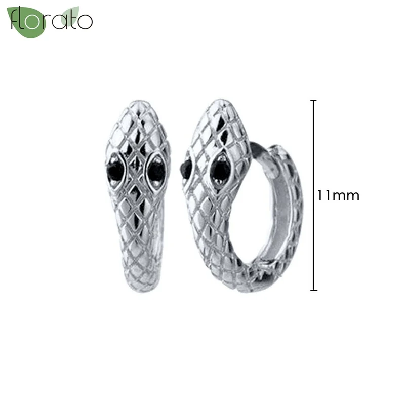 1 Paar Creolen aus 925 sterling Silber Schwarz Ohrringe Zirkonia Ohrstecker