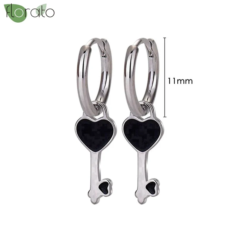 1 Paar Creolen aus 925 sterling Silber Schwarz Ohrringe Zirkonia Ohrstecker