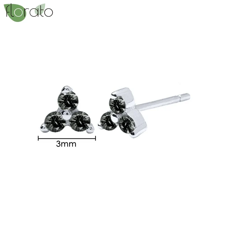 1 Paar Creolen aus 925 sterling Silber Schwarz Ohrringe Zirkonia Ohrstecker