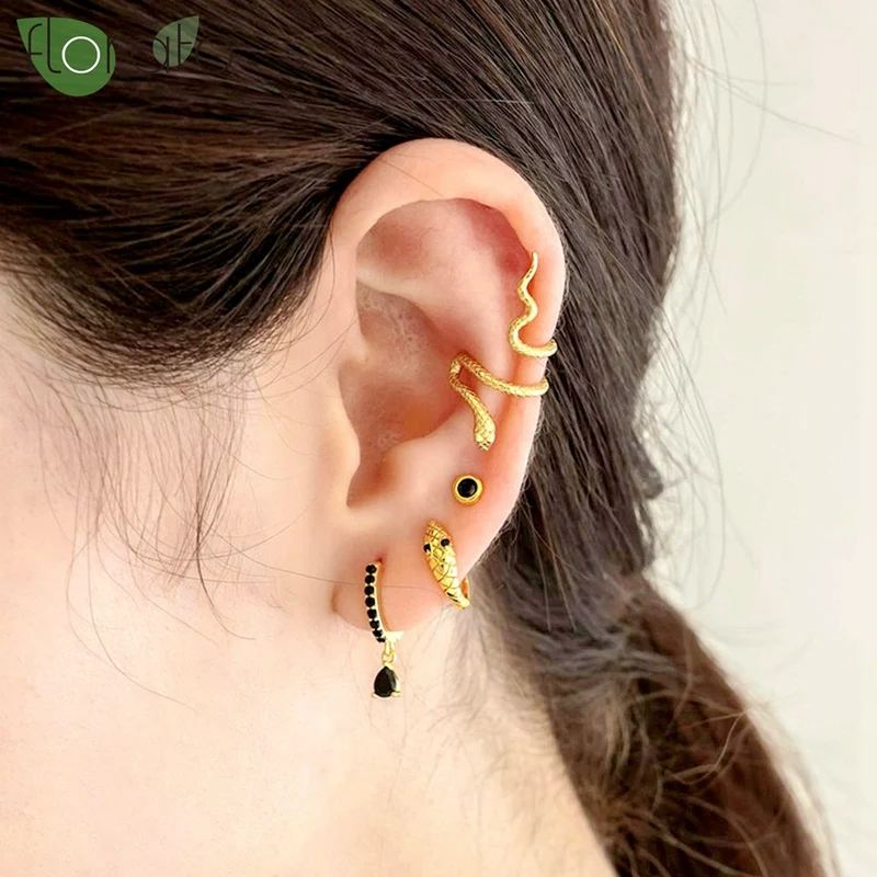 1 Paar Creolen aus 925 sterling Silber Gold Ohrringe Zirkonia Ohrstecker