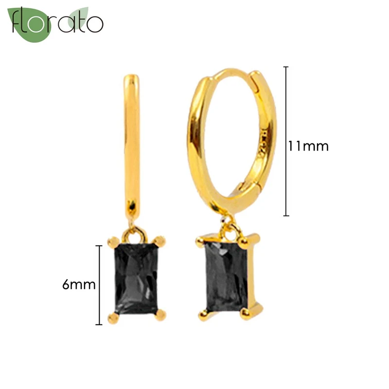 1 Paar Creolen aus 925 sterling Silber Gold Ohrringe Zirkonia Ohrstecker