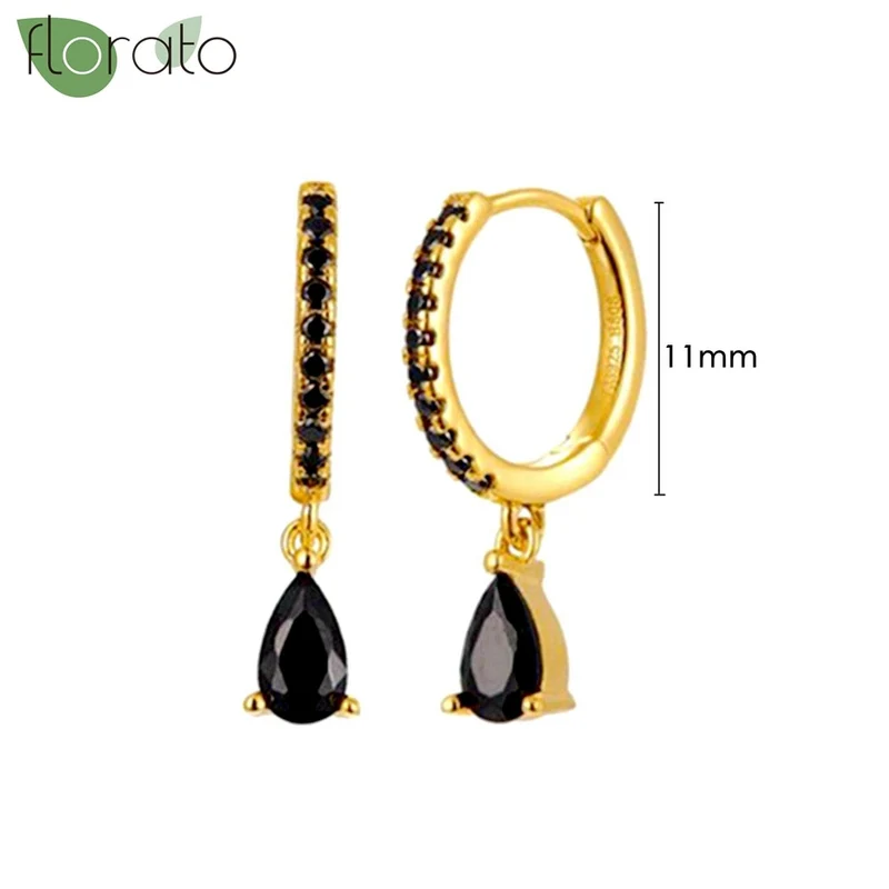 1 Paar Creolen aus 925 sterling Silber Gold Ohrringe Zirkonia Ohrstecker