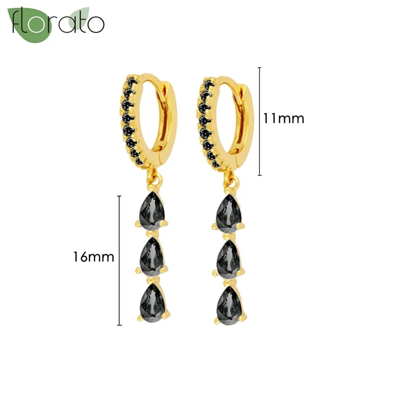 1 Paar Creolen aus 925 sterling Silber Gold Ohrringe Zirkonia Ohrstecker