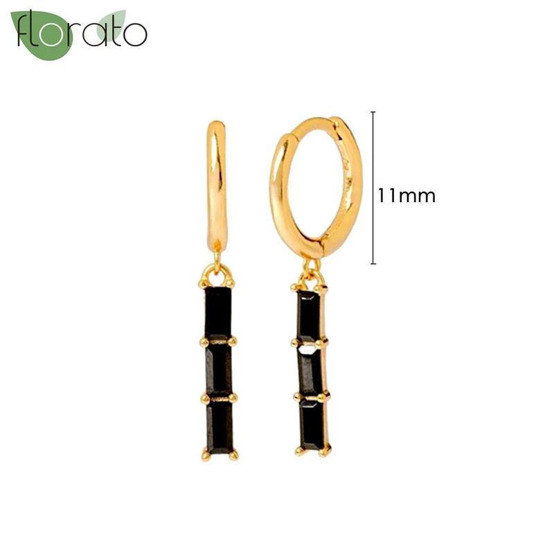 1 Paar Creolen aus 925 sterling Silber Gold Ohrringe Zirkonia Ohrstecker