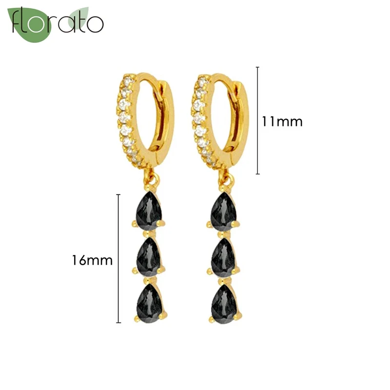 1 Paar Creolen aus 925 sterling Silber Gold Ohrringe Zirkonia Ohrstecker