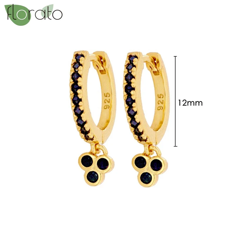 1 Paar Creolen aus 925 sterling Silber Gold Ohrringe Zirkonia Ohrstecker