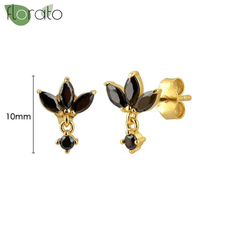 1 Paar Creolen aus 925 sterling Silber Gold Ohrringe Zirkonia Ohrstecker