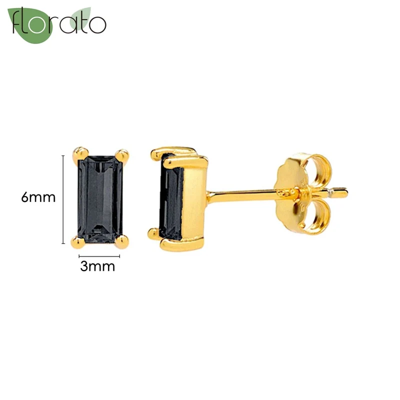 1 Paar Creolen aus 925 sterling Silber Gold Ohrringe Zirkonia Ohrstecker