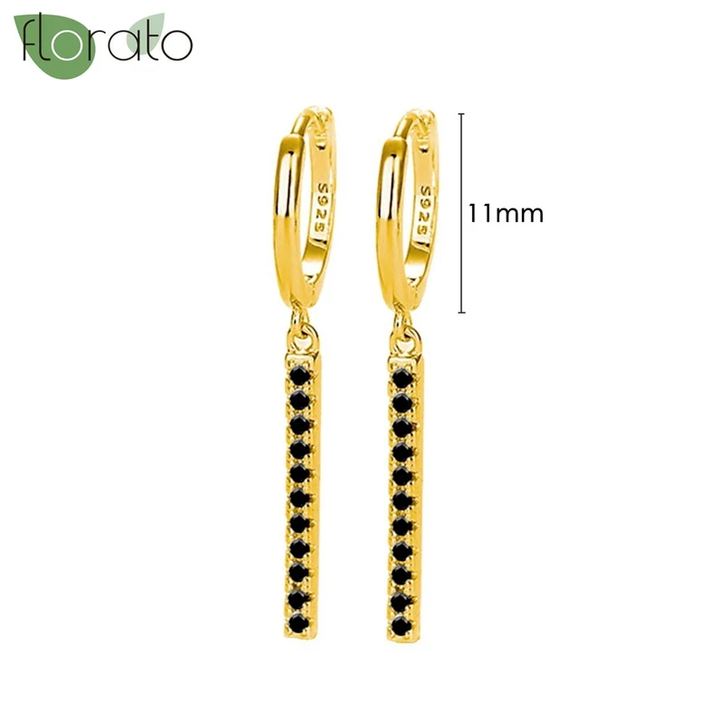 1 Paar Creolen aus 925 sterling Silber Gold Ohrringe Zirkonia Ohrstecker