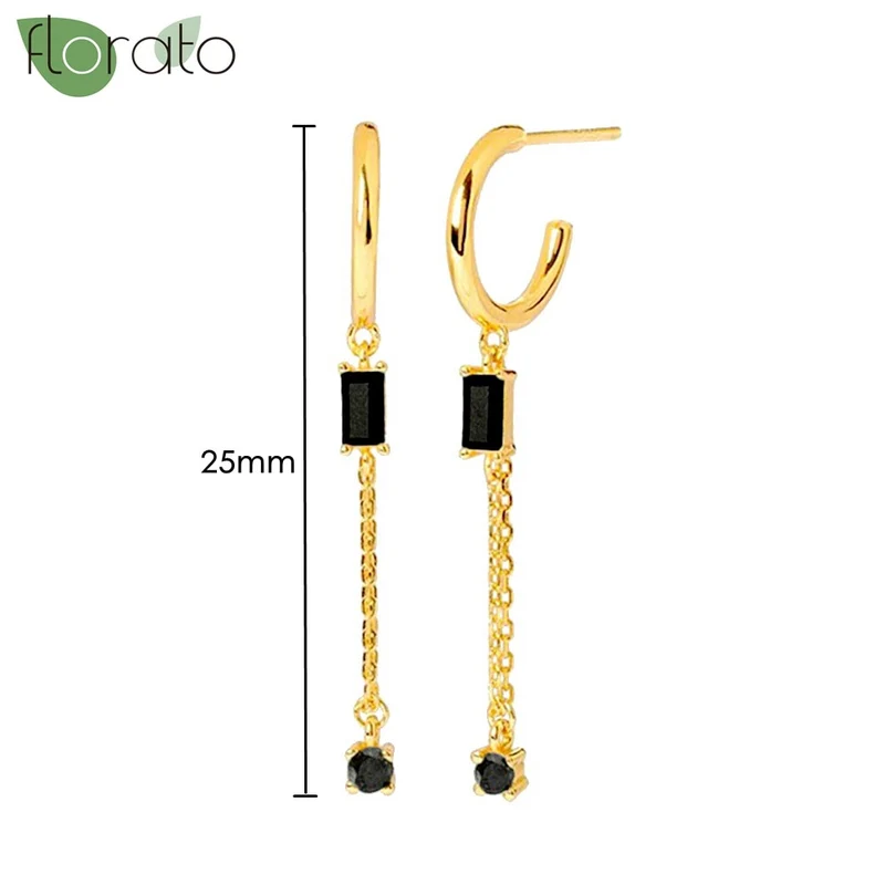 1 Paar Creolen aus 925 sterling Silber Gold Ohrringe Zirkonia Ohrstecker