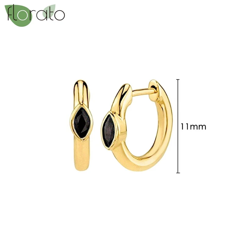1 Paar Creolen aus 925 sterling Silber Gold Ohrringe Zirkonia Ohrstecker