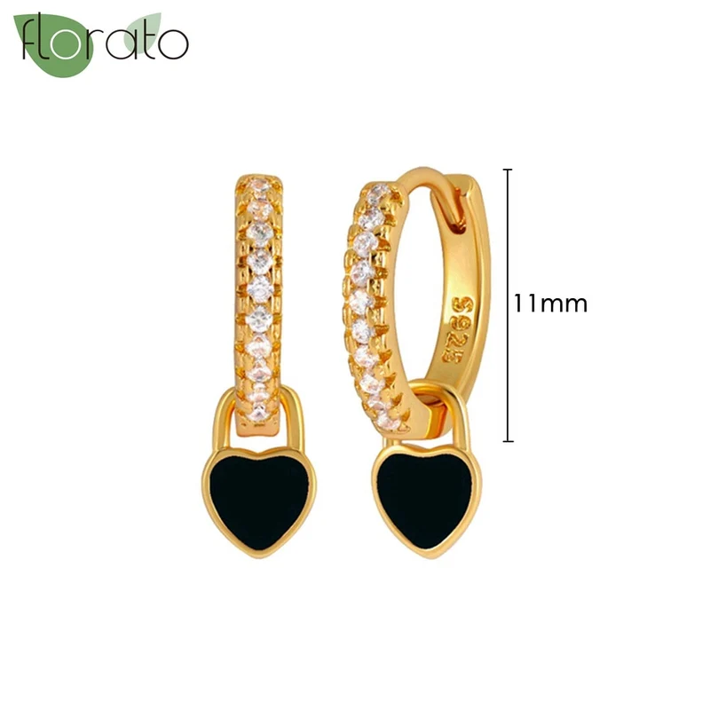 1 Paar Creolen aus 925 sterling Silber Gold Ohrringe Zirkonia Ohrstecker