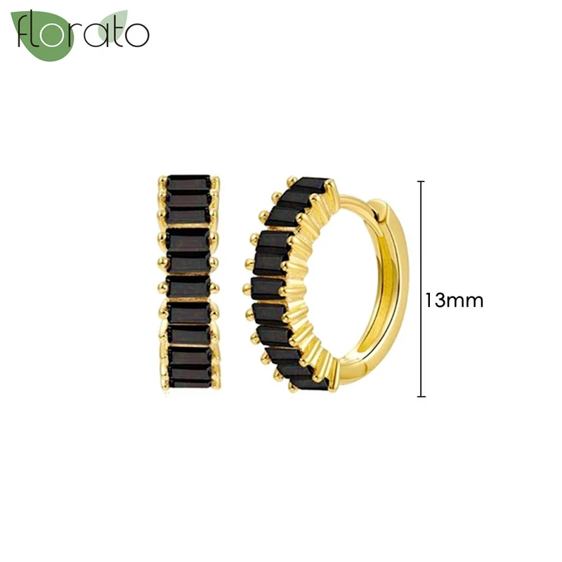 1 Paar Creolen aus 925 sterling Silber Gold Ohrringe Zirkonia Ohrstecker
