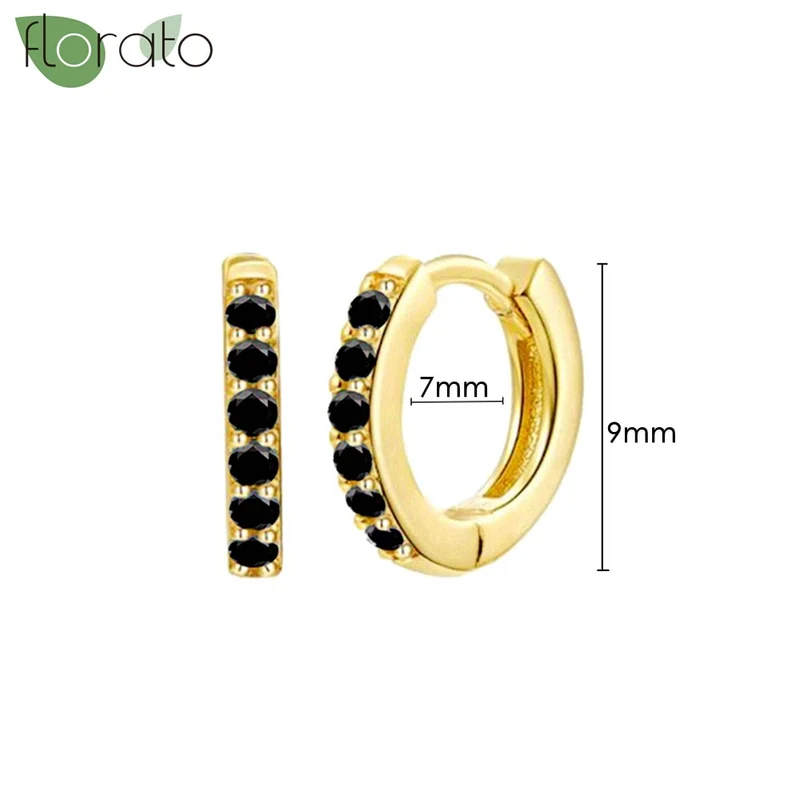 1 Paar Creolen aus 925 sterling Silber Gold Ohrringe Zirkonia Ohrstecker