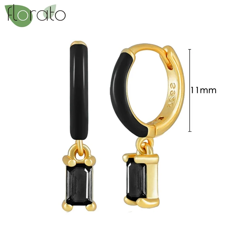 1 Paar Creolen aus 925 sterling Silber Gold Ohrringe Zirkonia Ohrstecker