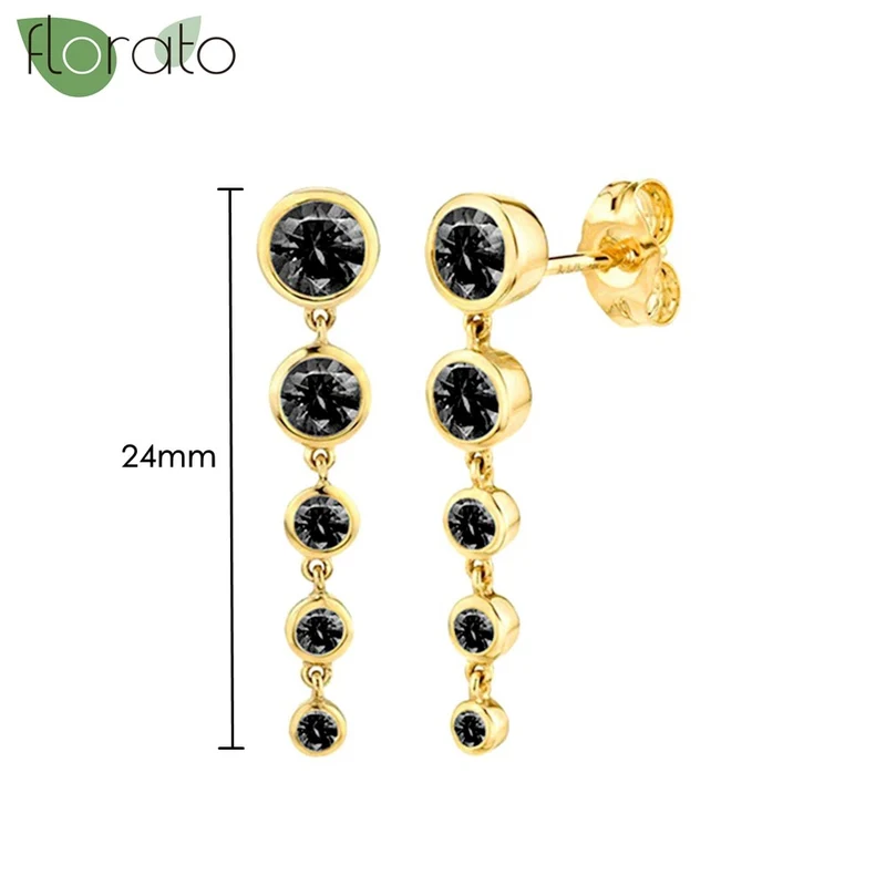 1 Paar Creolen aus 925 sterling Silber Gold Ohrringe Zirkonia Ohrstecker