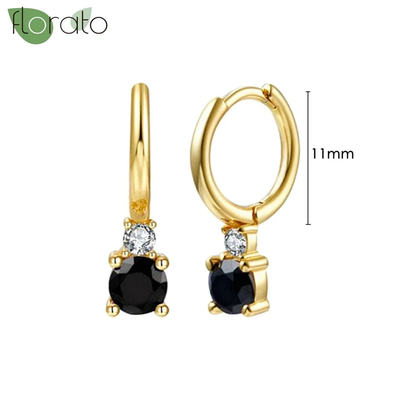 1 Paar Creolen aus 925 sterling Silber Gold Ohrringe Zirkonia Ohrstecker