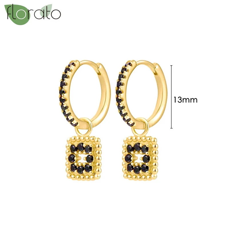 1 Paar Creolen aus 925 sterling Silber Gold Ohrringe Zirkonia Ohrstecker