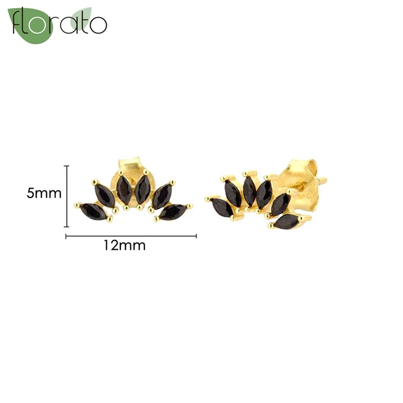 1 Paar Creolen aus 925 sterling Silber Gold Ohrringe Zirkonia Ohrstecker