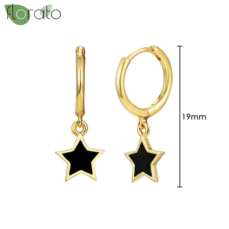 1 Paar Creolen aus 925 sterling Silber Gold Ohrringe Zirkonia Ohrstecker