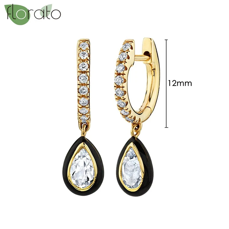 1 Paar Creolen aus 925 sterling Silber Gold Ohrringe Zirkonia Ohrstecker