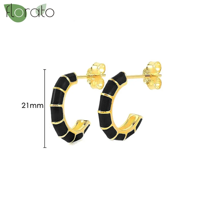 1 Paar Creolen aus 925 sterling Silber Gold Ohrringe Zirkonia Ohrstecker