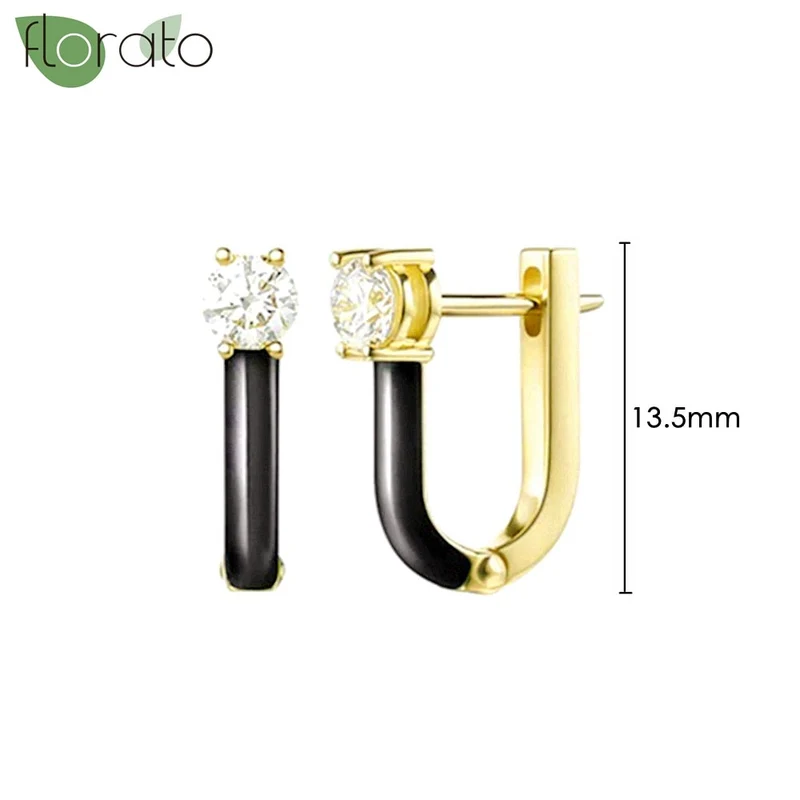 1 Paar Creolen aus 925 sterling Silber Gold Ohrringe Zirkonia Ohrstecker