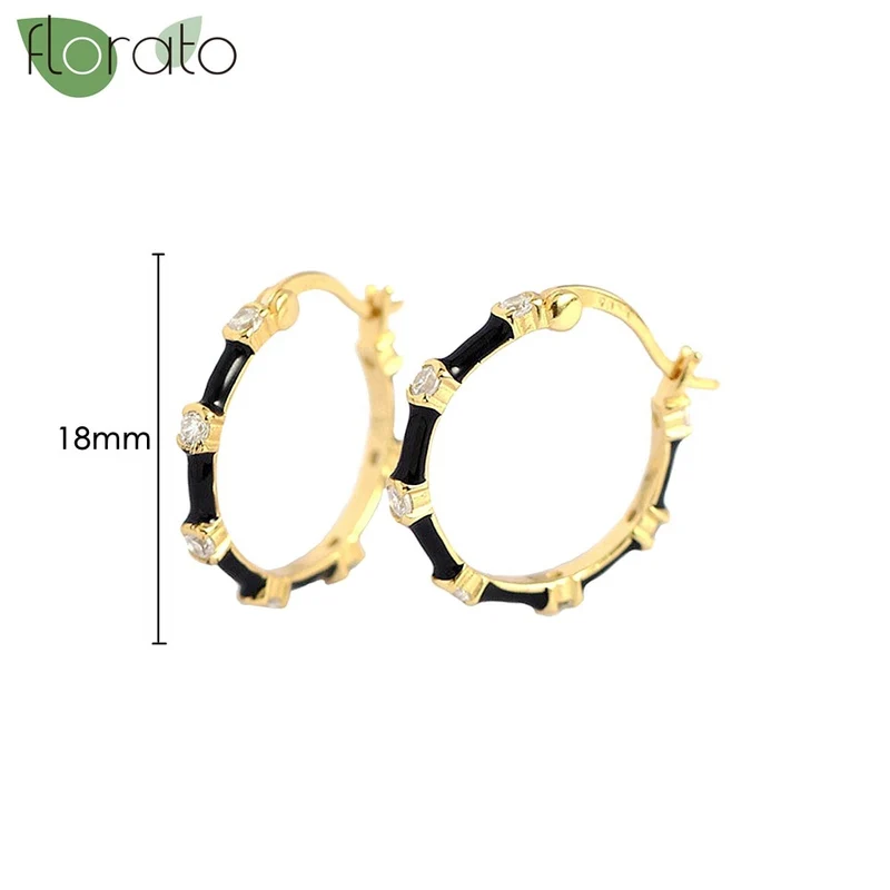 1 Paar Creolen aus 925 sterling Silber Gold Ohrringe Zirkonia Ohrstecker