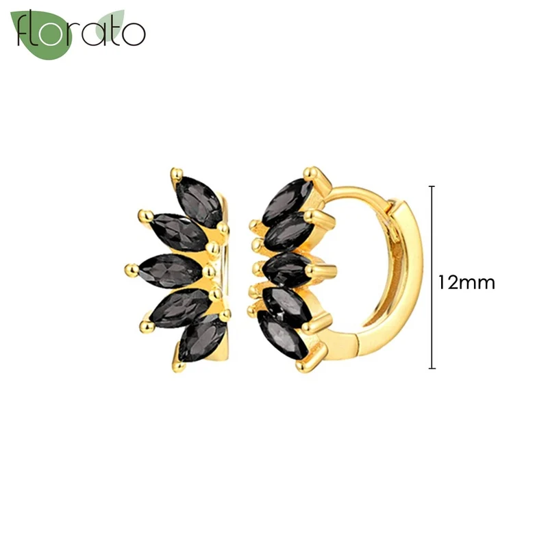 1 Paar Creolen aus 925 sterling Silber Gold Ohrringe Zirkonia Ohrstecker