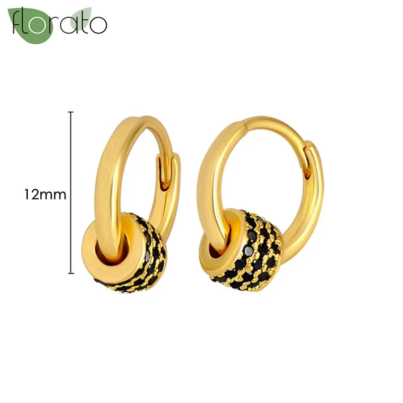 1 Paar Creolen aus 925 sterling Silber Gold Ohrringe Zirkonia Ohrstecker