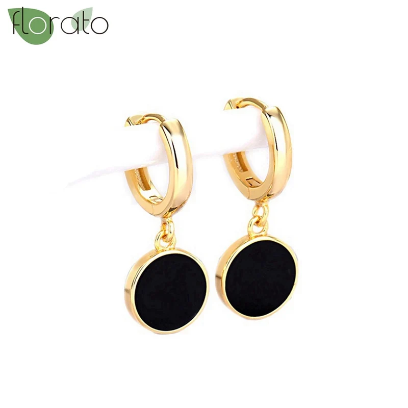 1 Paar Creolen aus 925 sterling Silber Gold Ohrringe Zirkonia Ohrstecker