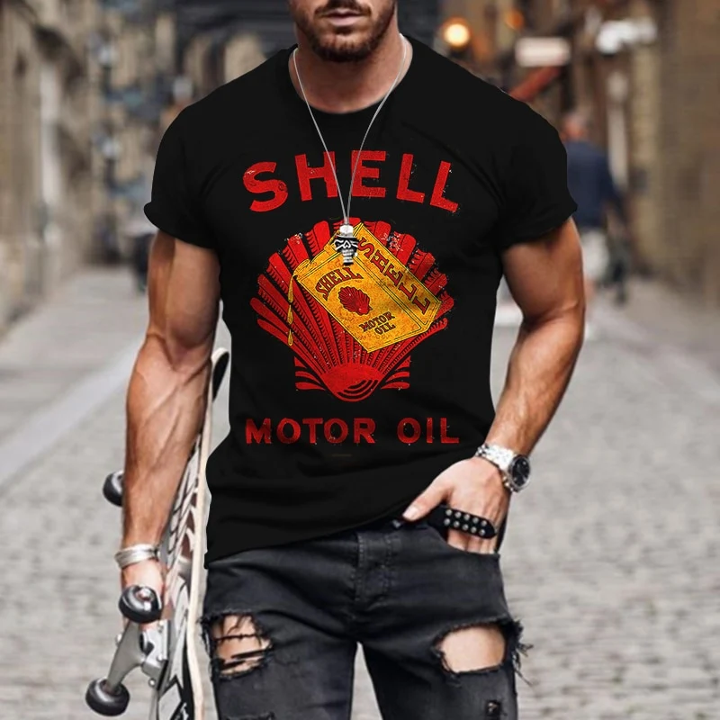 Herren Fashion Vintage 3D T-Shirt Rundhals Unisex Sommer Streetwear