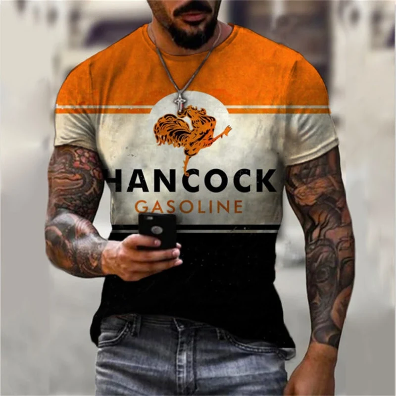 Herren Fashion Vintage 3D T-Shirt Rundhals Unisex Sommer Streetwear