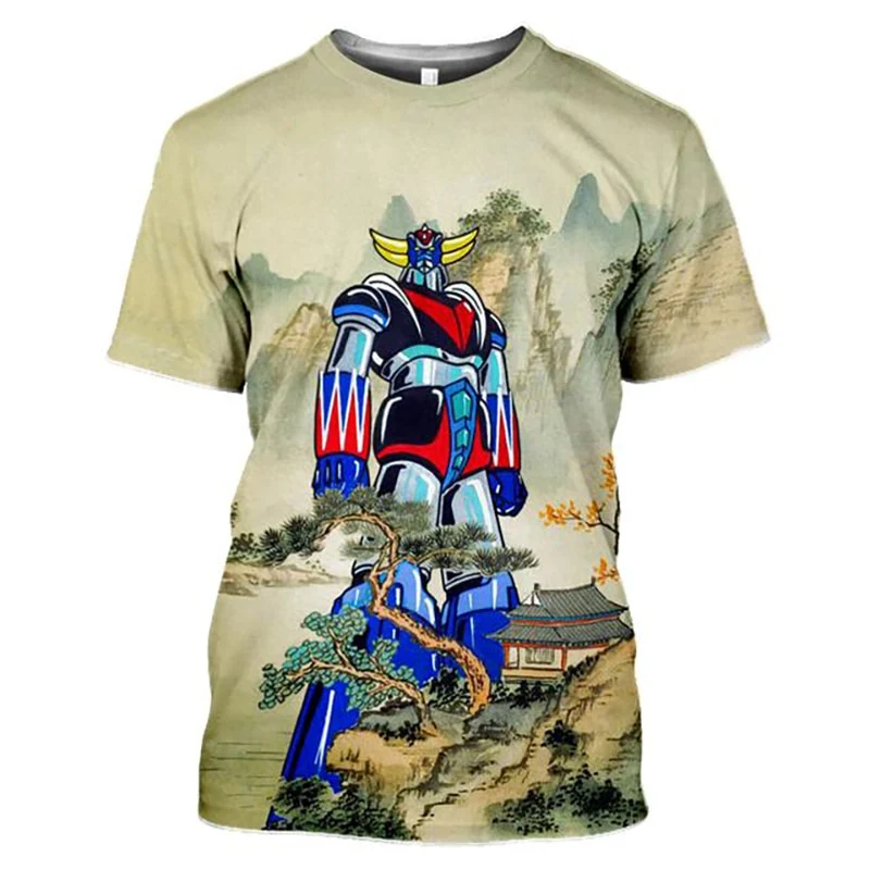 Herren Fashion Vintage 3D T-Shirt Rundhals Unisex Sommer Streetwear