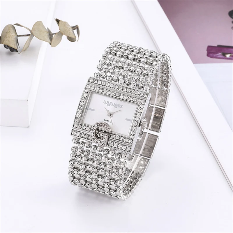 Damen Armband Uhr Mode Fashion Strass Luxus Quartz Business Schmuck