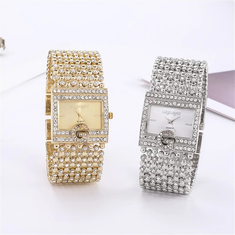 Damen Armband Uhr Mode Fashion Strass Luxus Quartz Business Schmuck