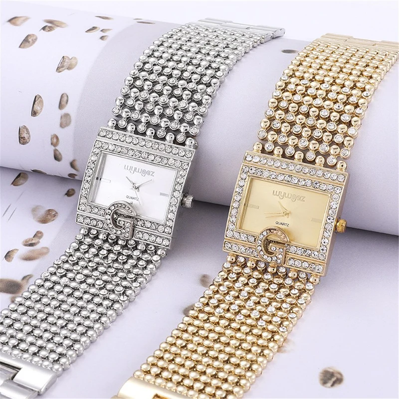Damen Armband Uhr Mode Fashion Strass Luxus Quartz Business Schmuck