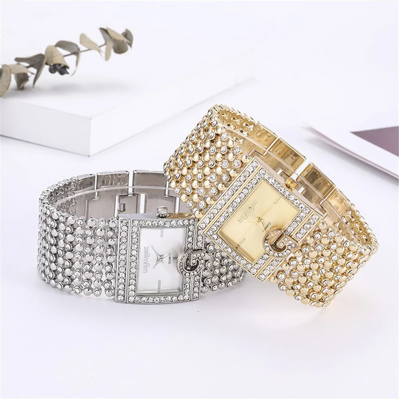 Damen Armband Uhr Mode Fashion Strass Luxus Quartz Business Schmuck