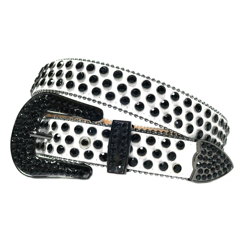 Damen Jeans Gürtel Herren Strass Gürtel mit Nieten Besetzt NEU