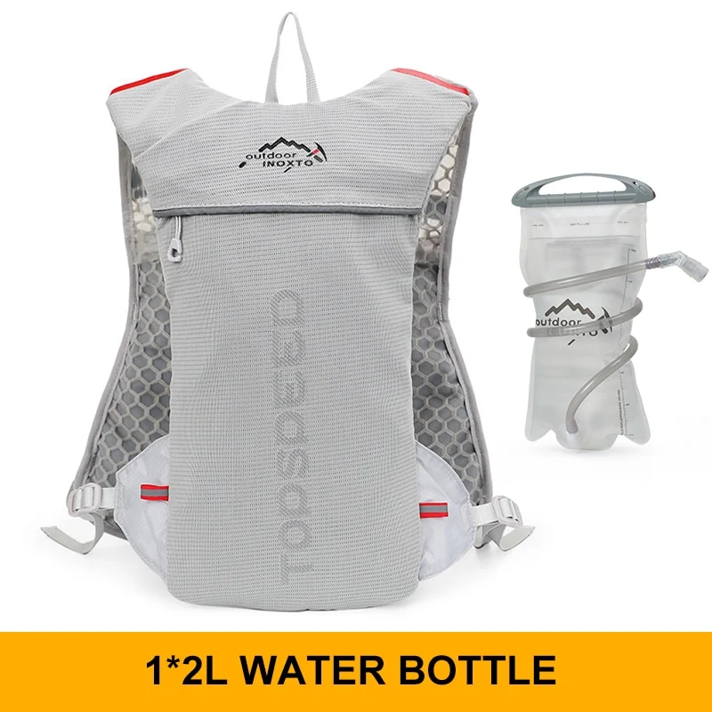 INOXTO trail Ultraleichter Fahrrad Lauf Rucksack mit 5-Liter Trinksystem und Reflektoren