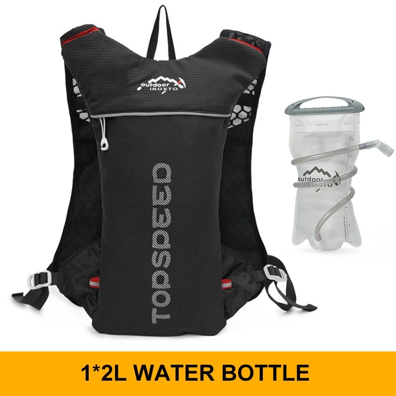 INOXTO trail Ultraleichter Fahrrad Lauf Rucksack mit 5-Liter Trinksystem und Reflektoren