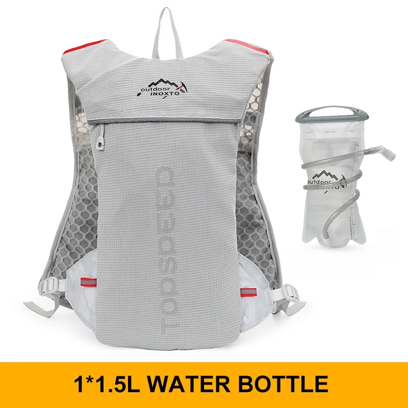 INOXTO trail Ultraleichter Fahrrad Lauf Rucksack mit 5-Liter Trinksystem und Reflektoren
