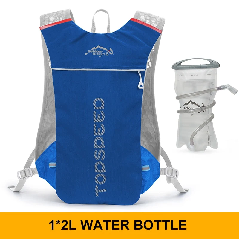 INOXTO trail Ultraleichter Fahrrad Lauf Rucksack mit 5-Liter Trinksystem und Reflektoren