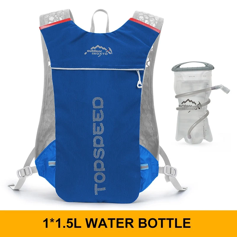 INOXTO trail Ultraleichter Fahrrad Lauf Rucksack mit 5-Liter Trinksystem und Reflektoren