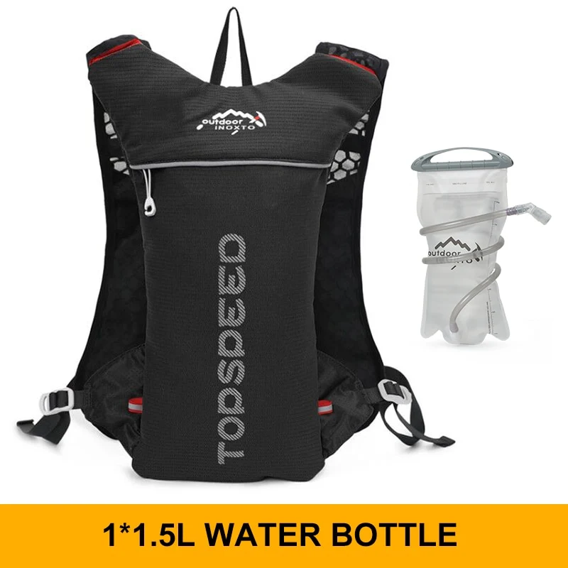 INOXTO trail Ultraleichter Fahrrad Lauf Rucksack mit 5-Liter Trinksystem und Reflektoren