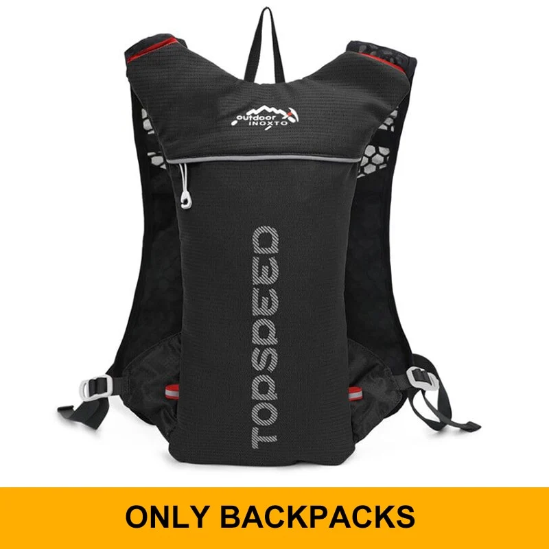 INOXTO trail Ultraleichter Fahrrad Lauf Rucksack mit 5-Liter Trinksystem und Reflektoren