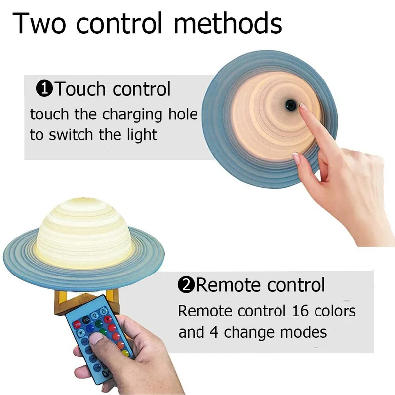 Mondlampe 3d Druck Kinder Mond Lampe Nachtlicht Dimmbar LED 16 Farbe USB Touch Lampe